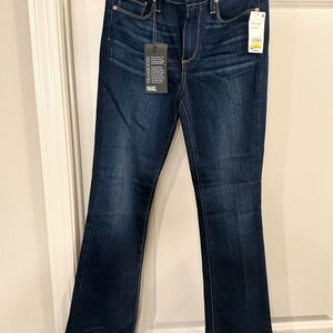 PAIGE Blue Flare Wide Leg Jeans. High rise Slim boot Manhattan. GARDENA